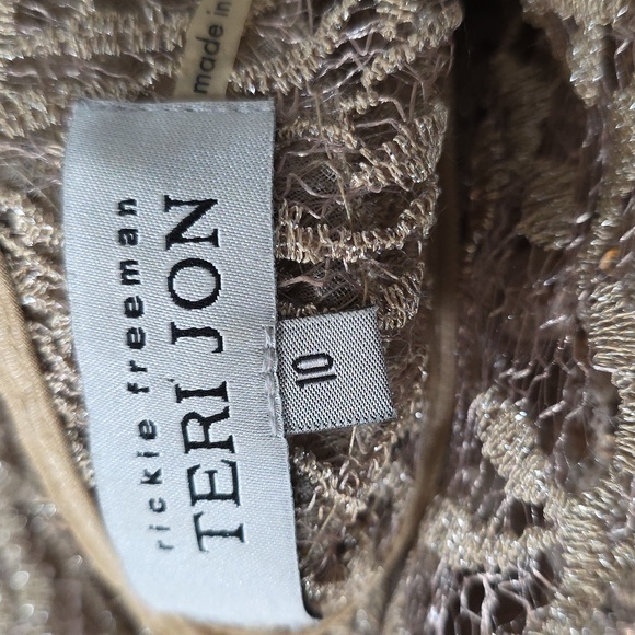 Teri Jon Mother of the Bride Embellished 3/4 Sleeve Lace Gown Rickie Freeman 10 - Picture 7 of 8